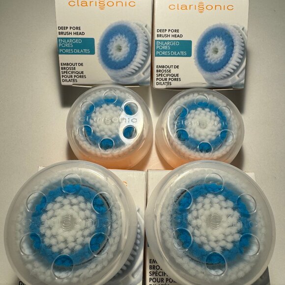 Clarisonic Deep Pore Facial Cleansing Brush Head Replacement 4 PACK - Picture 2 of 3